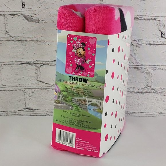 'MINNIE MOUSE' PLUSH THROW BLANKET "DISNEY" - Picture 5 of 16